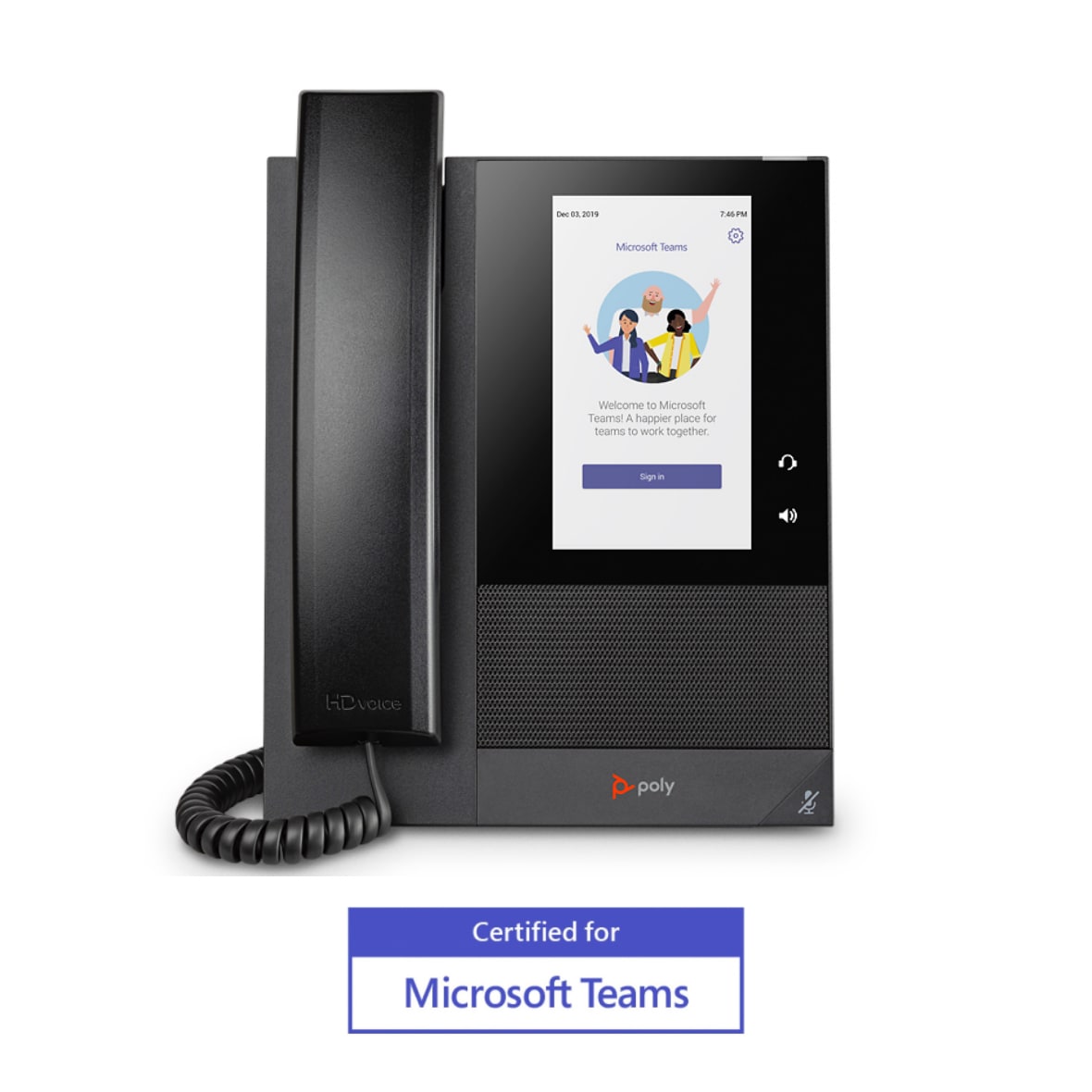 PolyCom Microsoft Teams Certified desk phone CCX400 with full color screen