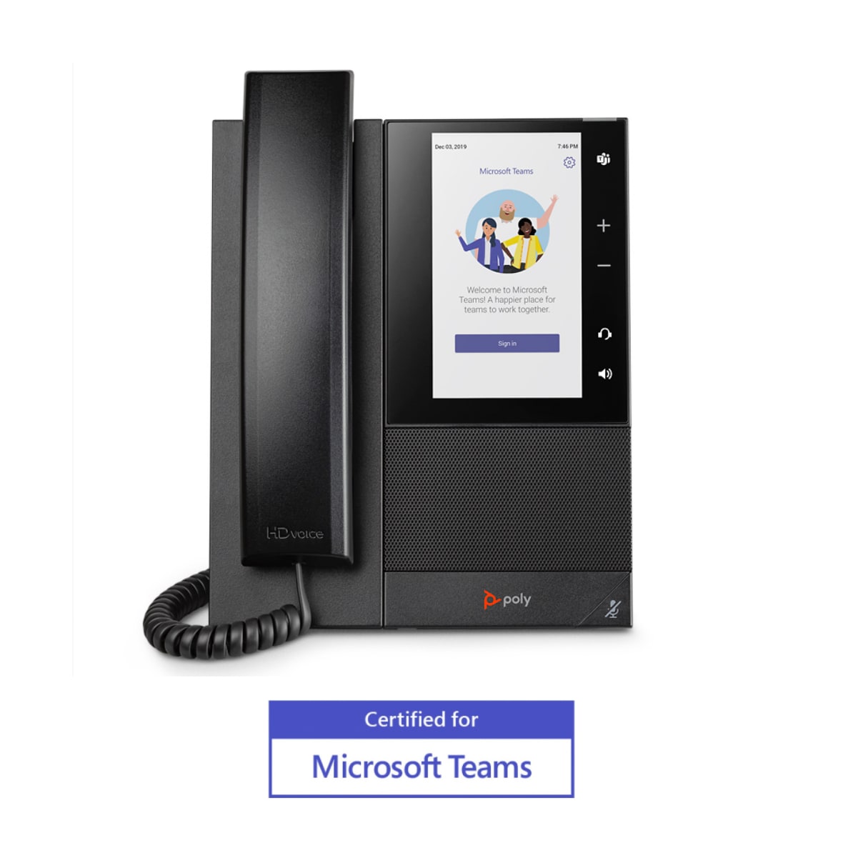 PolyCom Microsoft Teams Certified desk phone CCX500 with full color screen