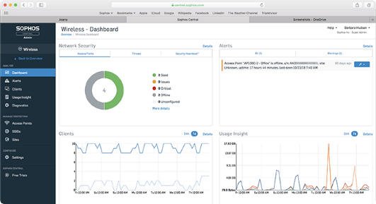 Sophos Wireless Dashboard