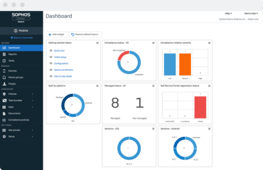 Sophos Software General Dashboard