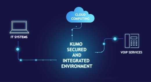 Kumo Secured and Integrated Environment includes IT systems, cloud computing, and VoIP services